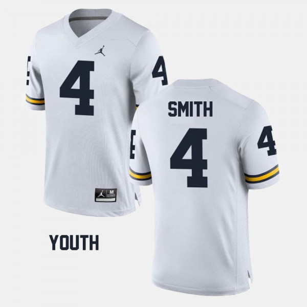 Michigan #4 Kids De'Veon Smith Jersey White Stitch College Football